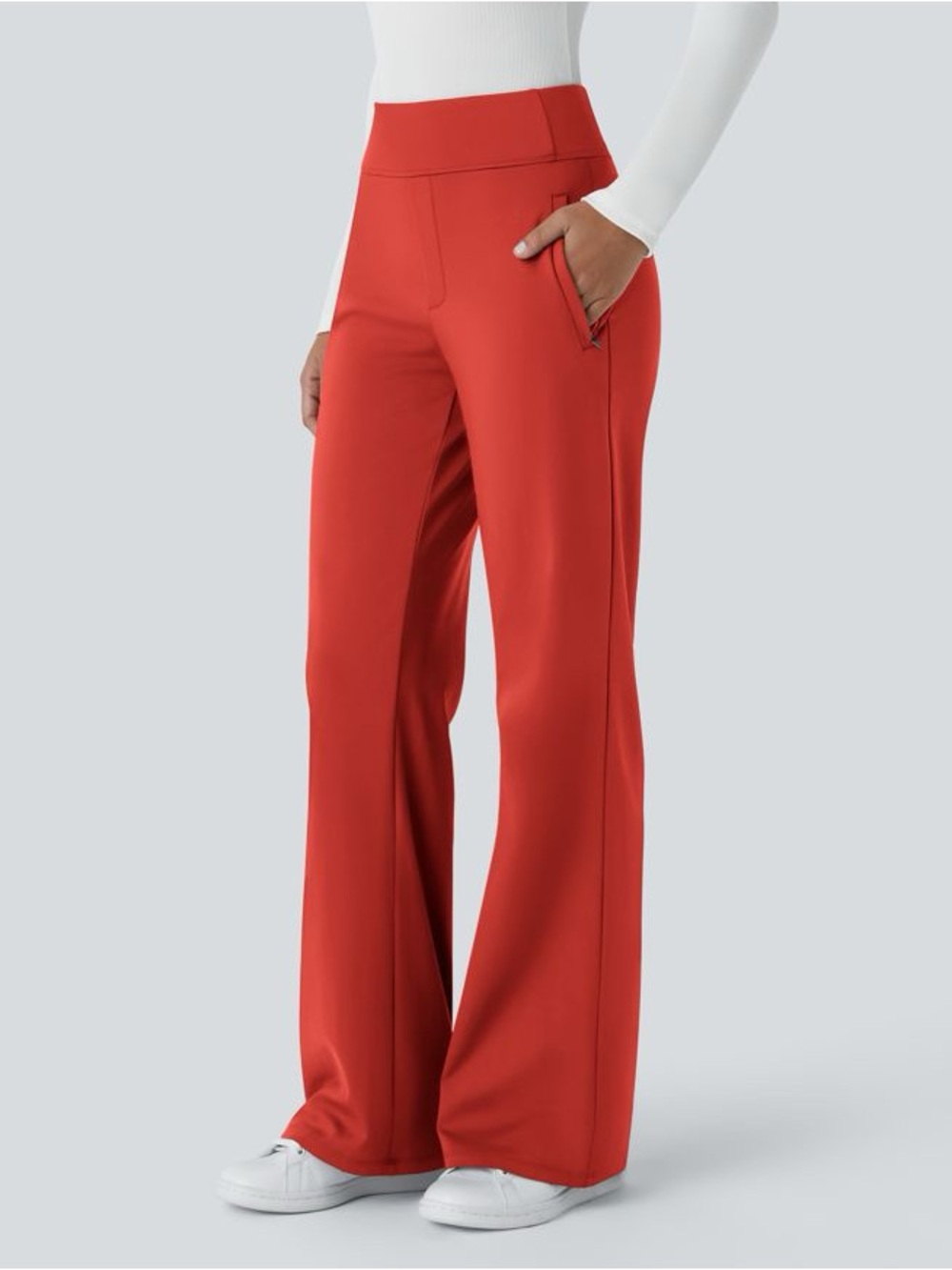 Halara Flex™ DayStretch Mid Rise Side Zipper Pocket Work Flare Pants